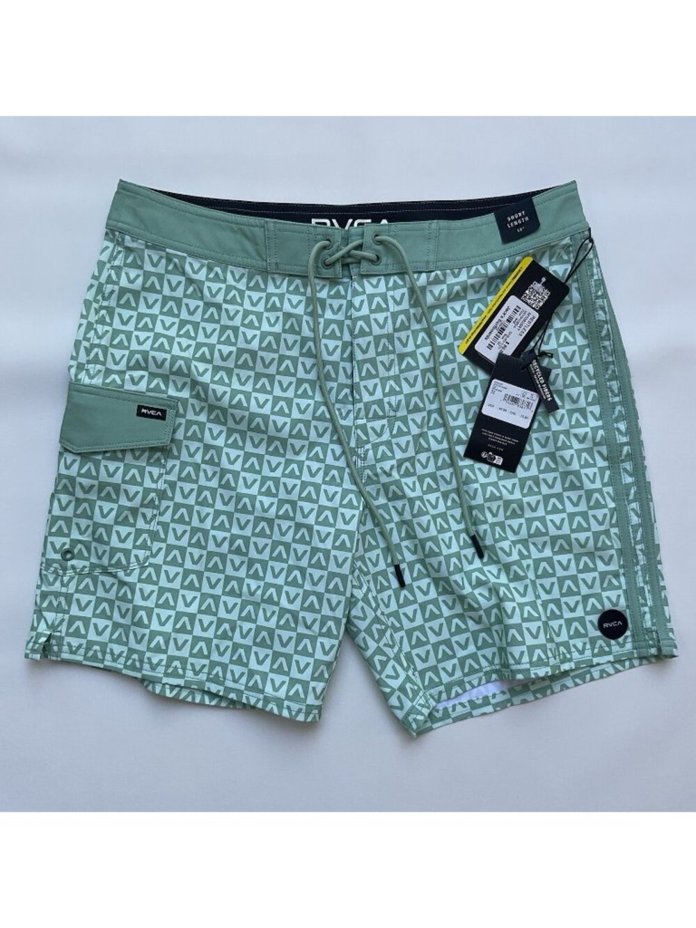 $60 RVCA Men’s Restless Boardshort In Green Beach Surf Beach Wear Short Size 32